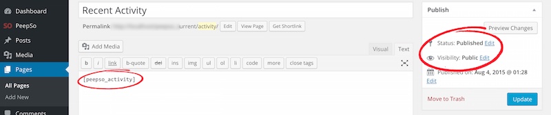 PeepSo Recent Activity Page
