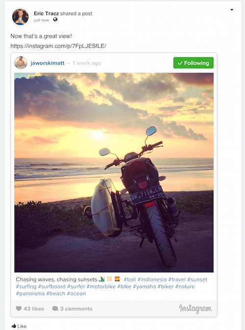 Instagram embeded image.