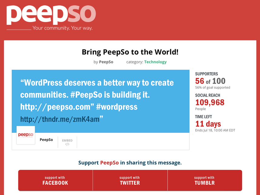 Bring PeepSo to The World – Social Campaign