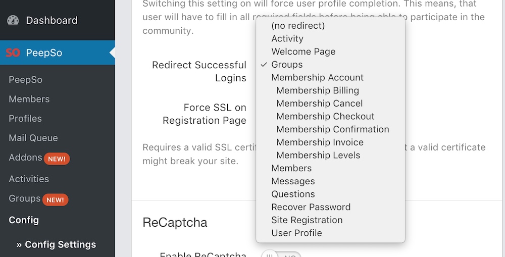 Successful Login Redirect to any page.