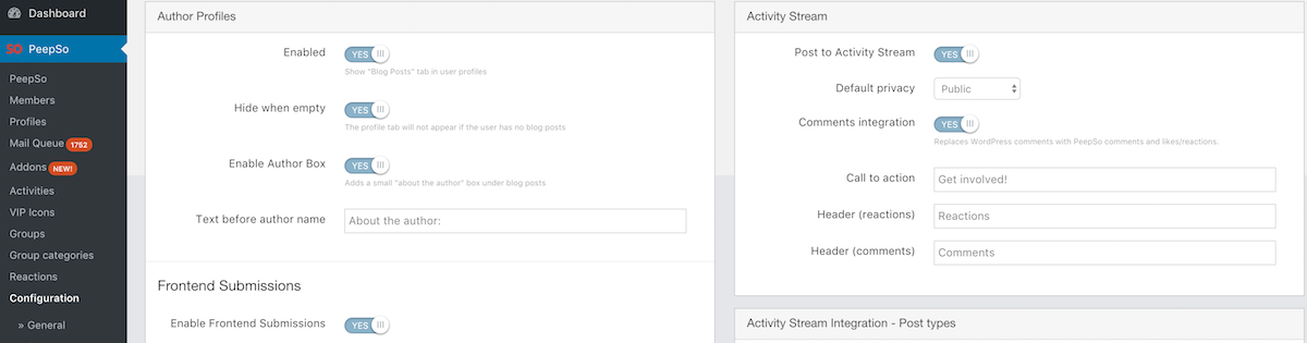 New BlogPosts Settings