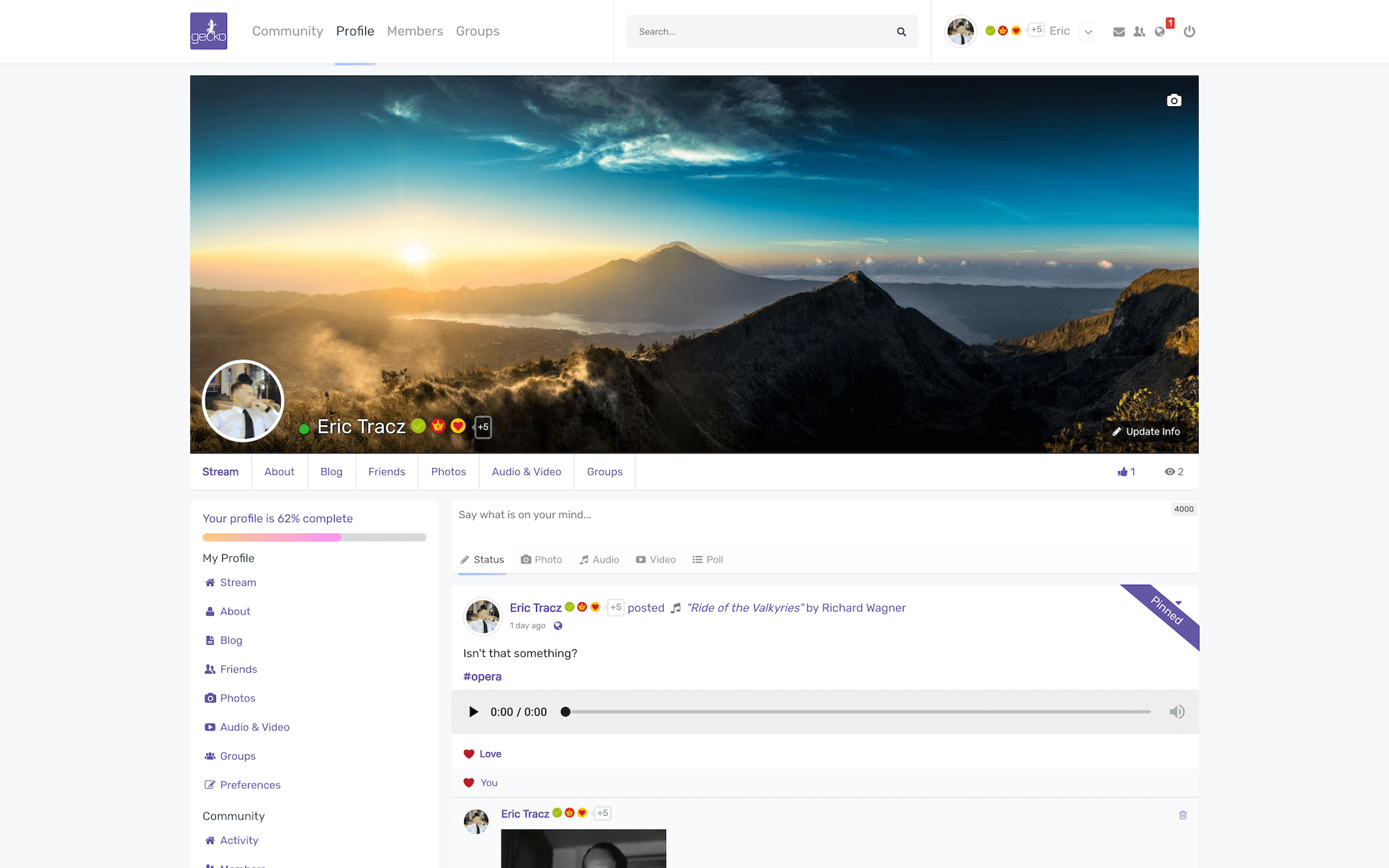 User Profile with Boxed template option.