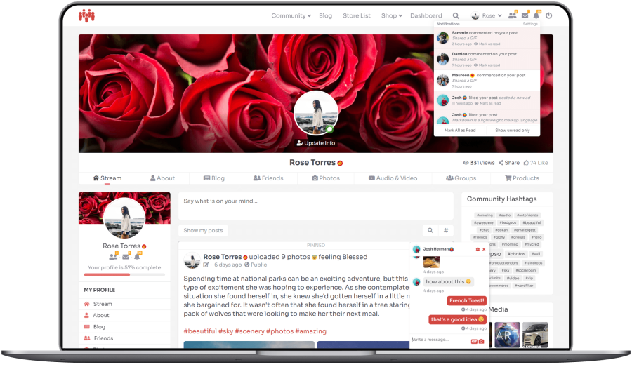 Onsite Notifications in PeepSo
